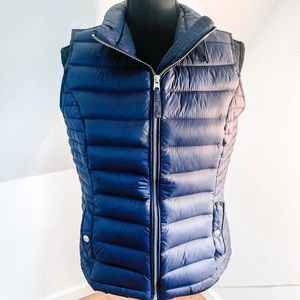 Navy down vest